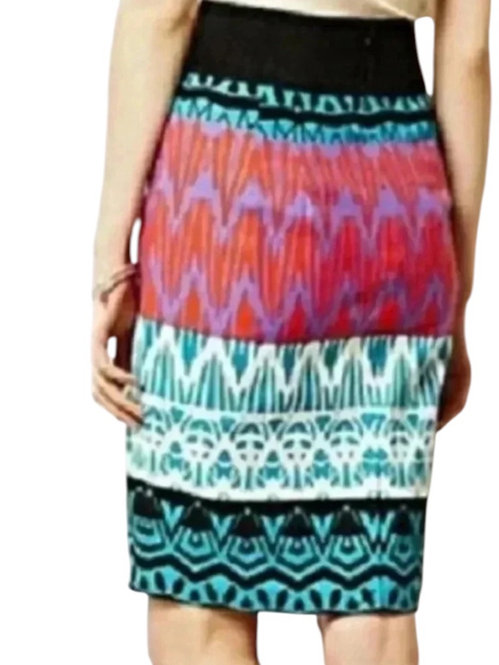 Anthropologie Plenty by Tracy Reese Patterned Pencil Skirt w/ Stretch Wa…
